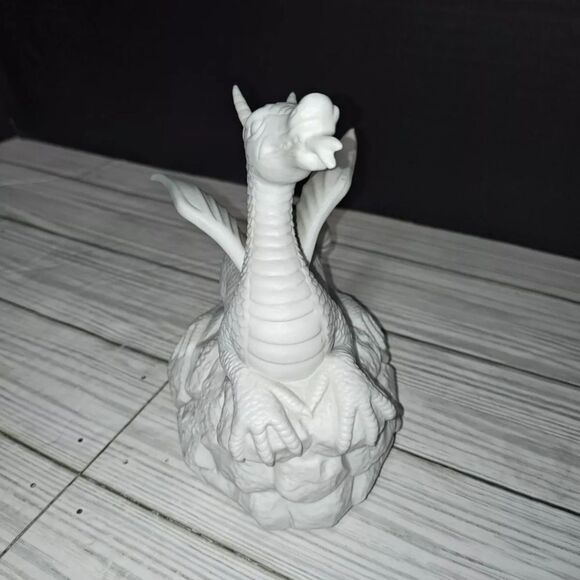 San Francisco Music Box Co White Gold Dragon Fantasy Revolving Vintage 1994 - Picture 8 of 10